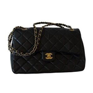 Vintage Chanel Black Caviar Flap Bag